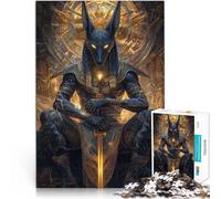 Rompecabezas de 1000 Piezas para Adultos Mitología Real de Anubis Hecho de cartón para y a Partir de 14 años decoración de Pared de Juegos cumpleaños y Navidad. tamaño：26x38cm
