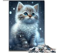 Rompecabezas de 1000 Piezas para Adultos, MKitten in The Snow Impossible, tamaño 26x38cm, Ideal para Decorar, para Adultos, Familia