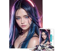 Rompecabezas de 1000 Piezas para Adultos Modelo Cyberpunk Gamer Girl Juego Familiar Educativo Juguete de desafío Regalo de cumpleaños (tamaño 50x75cm)