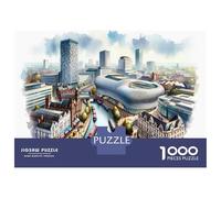 Rompecabezas De 1000 Piezas para Adultos Modern Cityscape with River Rompecabezas para Adolescentes Juguetes De Bricolaje Que Mejoran La Memoria Regalos De Cumpleaños Y Únicos 70x50cm/1000pcs