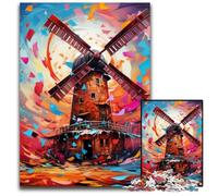 Rompecabezas de 1000 Piezas para Adultos, Molino de Viento, Actividad Familiar, decoración del hogar, Regalo navideño, 26x38cm/10,23x14,96 Pulgadas.