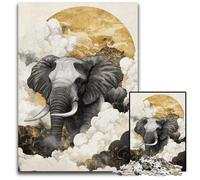 Rompecabezas de 1000 Piezas para Adultos, Momento dramático, Elefante, Rompecabezas de cartón, antiestrés, para Pasar el rato en casa, una Obra de Arte para niños de 14 años, 26x38cm