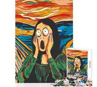 Rompecabezas de 1000 Piezas para Adultos Mona Lisa El Grito Juguetes antiestrés Regalos para Mujeres y Hombres Juego Educativo interacción Entre Padres e Hijos tamaño 50x75cm