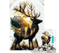 Rompecabezas de 1000 Piezas para Adultos Monarca Verde del Bosque Dorado Rompecabezas para Adultos Juego de ingenio con Corte de precisión (tamaño 50x75cm)