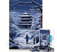 Rompecabezas de 1000 Piezas para Adultos,Monasterio de Japón,Arte pixelado,Arte de Corte nítido,Desafío Inteligente,Juego Divertido para el Tiempo Libre,Decoración navideña para la Pared (38x52cm)