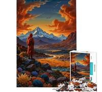 Rompecabezas de 1000 Piezas para Adultos Monje contemplando Las montañas Juguete Intelectual Juego de ingenio Análisis y lógica Regalos para Hombres y Mujeres (Tamaño 38x26cm)