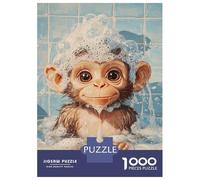 Rompecabezas De 1000 Piezas para Adultos Monkey Bath Time Fun Rompecabezas para Adultos Juego Familiar Corte De Precisión Cumpleaños Y Navidad 52x38cm/1000pcs