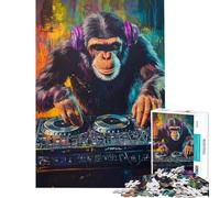 Rompecabezas de 1000 Piezas para Adultos Monkey DJ Beats Family Games for Educational Game Challenge Toy Secret Santa Gifts Enhance Memory (tamaño 38x26cm)