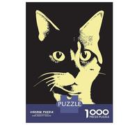 Rompecabezas De 1000 Piezas para Adultos Monochrome Cat Portrait Rompecabezas para Adultos Juego Familiar Vacaciones En Casa Matar El Tiempo Difícil Y Desafiante 38x26cm/1000pcs
