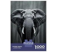 Rompecabezas De 1000 Piezas para Adultos Monochrome Elephant in The Rain Rompecabezas para Adultos Juegos Divertidos Análisis Y Lógica Regalos para Amigos Y Familiares 70x50cm/1000pcs
