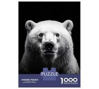 Rompecabezas De 1000 Piezas para Adultos Monochrome Polar Bear Portrait Rompecabezas para Adultos Juego De Ingenio Pero Divertido Y Humorístico 52x38cm/1000pcs