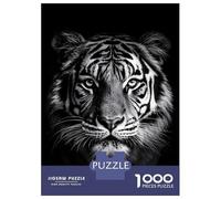 Rompecabezas De 1000 Piezas para Adultos Monochrome Tiger Portrait Rompecabezas para Adultos Juegos Relajantes Regalos para Mujeres Desafiantes para Completar 38x26cm/1000pcs