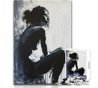 Rompecabezas de 1000 Piezas para Adultos, monocromático, Tristeza, Ideal para Momentos de Tranquilidad y Ocio, Troquelado de precisión Premium, tamaño 50x75cm