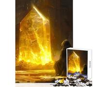 Rompecabezas de 1000 Piezas para Adultos monolito Dorado vigilia Juguetes de Bricolaje Regalo Divertido Juegos Familiares con Piezas Completamente entrelazadas de Formas aleatorias tamaño 38x52cm