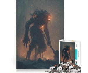 Rompecabezas de 1000 Piezas para Adultos: Monstruo de Fuego con Martillo, Juego práctico, Actividades Divertidas en casa, Juego con un diseño Precioso 38x52cm