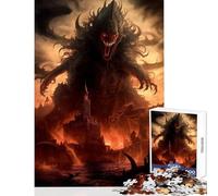 Rompecabezas de 1000 Piezas para Adultos Monstruo de Ojos Rojos Juguetes antiestrés Gran Regalo Juegos de relajación Mejora el Amor en Pareja tamaño 50x75cm