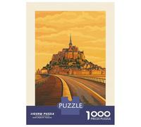 Rompecabezas De 1000 Piezas para Adultos Mont Saint Michel Travel Rompecabezas para Adultos Juego Familiar Carrera De Velocidad Manual Desafiante para Completar 70x50cm/1000pcs