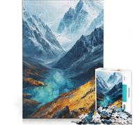 Rompecabezas de 1000 Piezas para Adultos: Montaña del Lago Azul, Juego de ingenio, dificultad Alta, para Fortalecer el Amor en Pareja 38x26cm