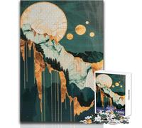 Rompecabezas de 1000 Piezas para Adultos, Montaña Dorada de Noche, Ideal para un rato de Relax, Juguete Troquelado de precisión Fina, tamaño 38x52cm