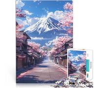 Rompecabezas de 1000 Piezas para Adultos Montaña Fuji en Tonos Pastel Juego Familiar para y Regalos para Amigos y Familiares 75x50cm