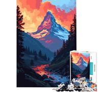 Rompecabezas de 1000 Piezas para Adultos montaña Suiza Pixel Art desafío de Inteligencia Cerebral Juguetes adictivos Juegos Divertidos Actividades Familiares Regalos de Amigo Invisible tamaño 75x50cm