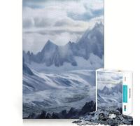 Rompecabezas de 1000 Piezas para Adultos Montañas Congeladas Corte Premium Divertido Juego para Estimular la Mente Juego Relajante Regalo Navideño Táctico (38x26cm)