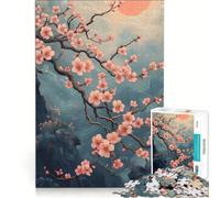 Rompecabezas de 1000 Piezas para Adultos: Montañas de cerezos en Flor, Juegos Familiares, Carrera de Velocidad Manual, Ideal para Decorar el Escritorio 38x52cm