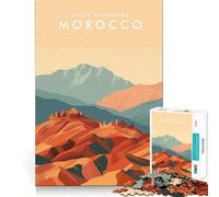 Rompecabezas de 1000 Piezas para Adultos Montañas del Atlas,Marruecos Arte de Corte preciso Juego de ingenio Diversión para el Tiempo Libre Regalo Ideal para cumpleaños (50x75cm)