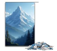 Rompecabezas de 1000 Piezas para Adultos Montañas sobre montañas Divertido Rompecabezas Familiar con póster a Juego y Hoja de Trivia (1000 Piezas 75 x 50 cm)