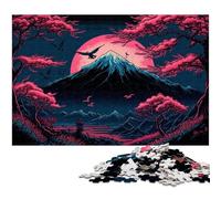 Rompecabezas de 1000 Piezas para Adultos, Monte Fuji, de Madera, Ideal para Parejas, Navidad, Año Nuevo y San Valentín, 50x75cm/19,68x29,52 Pulgadas.