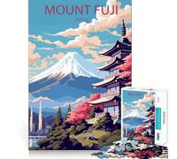 Rompecabezas de 1000 Piezas para Adultos Monte Fuji,Japón,articulaciones Suaves,Divertido Rompecabezas de lógica,Juego Casual,Escena navideña (50x75cm)