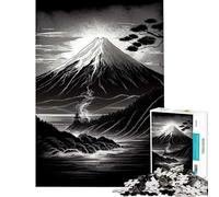 Rompecabezas de 1000 Piezas para Adultos Monte Fuji Japón Rompecabezas práctico para Adultos Corte de precisión reducción del estrés Regalo Ideal (tamaño 50x75cm)