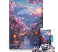 Rompecabezas de 1000 Piezas para Adultos: Monte Fuji japonés Juguete Educativo, Divertido y con Humor, Que fomenta el Amor Entre Parejas 50x75cm