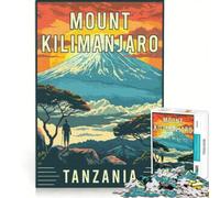 Rompecabezas de 1000 Piezas para Adultos: Monte Kilimanjaro en Tanzania, Juguetes para armar, interacción Entre Padres e Hijos, fortalece el Amor Entre Parejas 50x75cm
