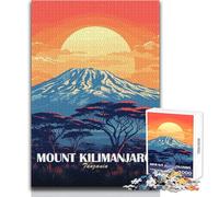 Rompecabezas de 1000 Piezas para Adultos, Monte Kilimanjaro, Tanzania, Arte paisajístico, Juego Educativo Familiar, difícil, Regalo de cumpleaños, tamaño 50x75cm
