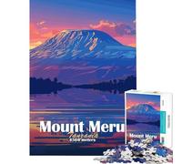 Rompecabezas de 1000 Piezas para Adultos Monte Meru al Atardecer Juego Imposible Juguete Educativo desafío Regalo Ideas para el Aprendizaje (Tamaño 75x50cm)