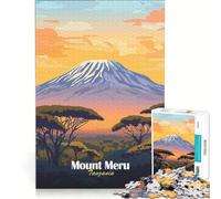 Rompecabezas de 1000 Piezas para Adultos, Monte Meru, Tanzania, Juego de ingenio, dificultad Alta, cumpleaños y Navidad 38x26cm