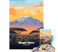 Rompecabezas de 1000 Piezas para Adultos Monte Meru Tanzania Juego desafiante Juguetes educativos Carrera de Velocidad Manual Regalo para cumpleaños (Tamaño 38x52cm)