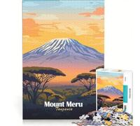 Rompecabezas de 1000 Piezas para Adultos Monte Meru, Tanzania Juego Imposible, desafiante de completar 50x75cm