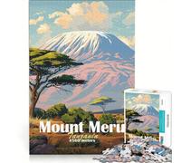 Rompecabezas de 1000 Piezas para Adultos Monte Meru, Tanzania Juegos Familiares, Divertidos y con Humor Un Juego de desafío único 50x75cm