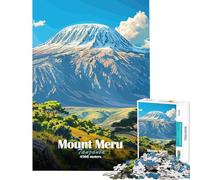 Rompecabezas de 1000 Piezas para Adultos Monte Meru Tanzania Rompecabezas para Adolescentes Juegos Divertidos decoración de Pared cumpleaños (tamaño 50x75cm)