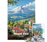 Rompecabezas de 1000 Piezas para Adultos Monte Pico Portugal para Adolescentes Juego Familiar decoración del hogar difícil y desafiante (tamaño 38x52cm)