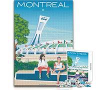 Rompecabezas de 1000 Piezas para Adultos Montreal, Quebec, Canadá Juguete Intelectual, Mejora la Memoria, antiestrés, tamaño 38x52cm