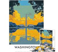 Rompecabezas de 1000 Piezas para Adultos Monumento a Washington DC Juego Interactivo antiestrés Juguete Educativo cumpleaños (38x26cm)