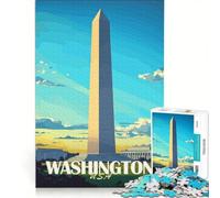 Rompecabezas de 1000 Piezas para Adultos Monumento de Washington DC Juego práctico decoración para el hogar cumpleaños y Navidad 50x75cm