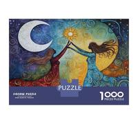 Rompecabezas De 1000 Piezas para Adultos Moon and Sun Art Print Rompecabezas para Adultos Juegos Familiares Pero Divertidos Y Humorísticos Regalo De Cumpleaños, Regalos, 38x26cm/1000pcs