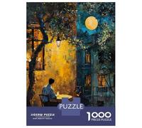 Rompecabezas De 1000 Piezas para Adultos Moonlit Cafe Romance Rompecabezas para Adultos Juegos Familiares Una Obra De Arte Ayuda A Ejercitar El Cerebro 70x50cm/1000pcs