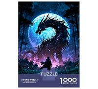 Rompecabezas De 1000 Piezas para Adultos Moonlit Dragon Confrontation Rompecabezas para Adultos Juegos Relajantes Difícil Difícil Cumpleaños Y Navidad 70x50cm/1000pcs