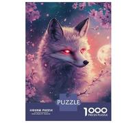 Rompecabezas De 1000 Piezas para Adultos Moonlit Fox & Cherry Blossoms Rompecabezas para Adultos Juegos Familiares para La Diversión Familiar Regalo De Cumpleaños, Regalos, 38x26cm/1000pcs