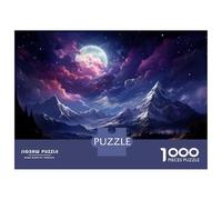 Rompecabezas De 1000 Piezas para Adultos Moonlit Mountain Peaks Rompecabezas para Adultos Juguetes Antiestrés para La Diversión Familiar Actividades Divertidas En Casa 70x50cm/1000pcs